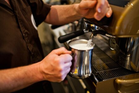 Latte in the making